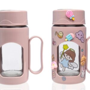 Garrafa De Vidro 450ml Plastico Adesivos 3d Color